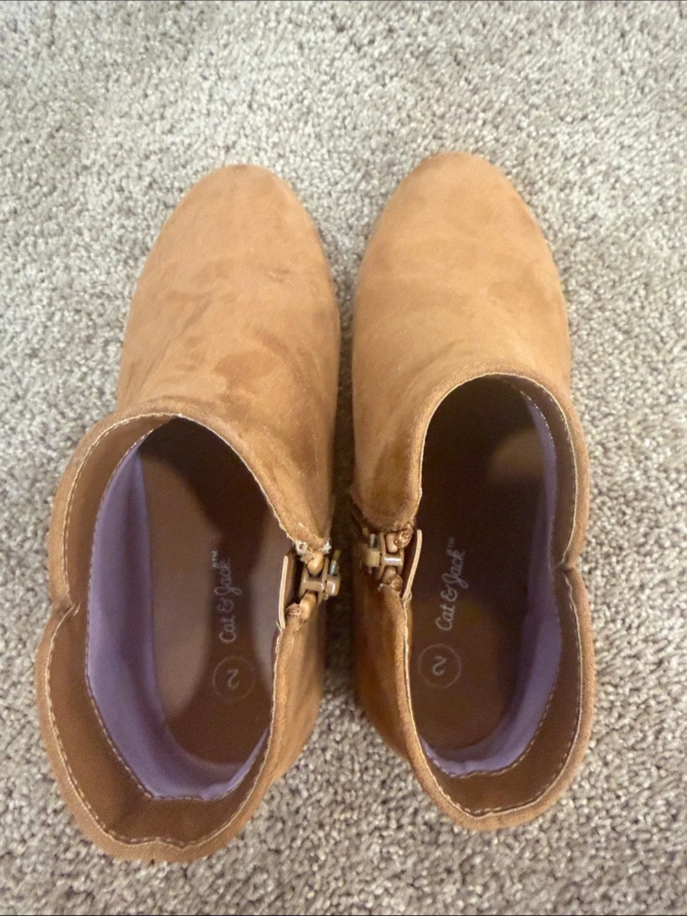 Cat & Jack Brown Suede Ankle Boots for Kids